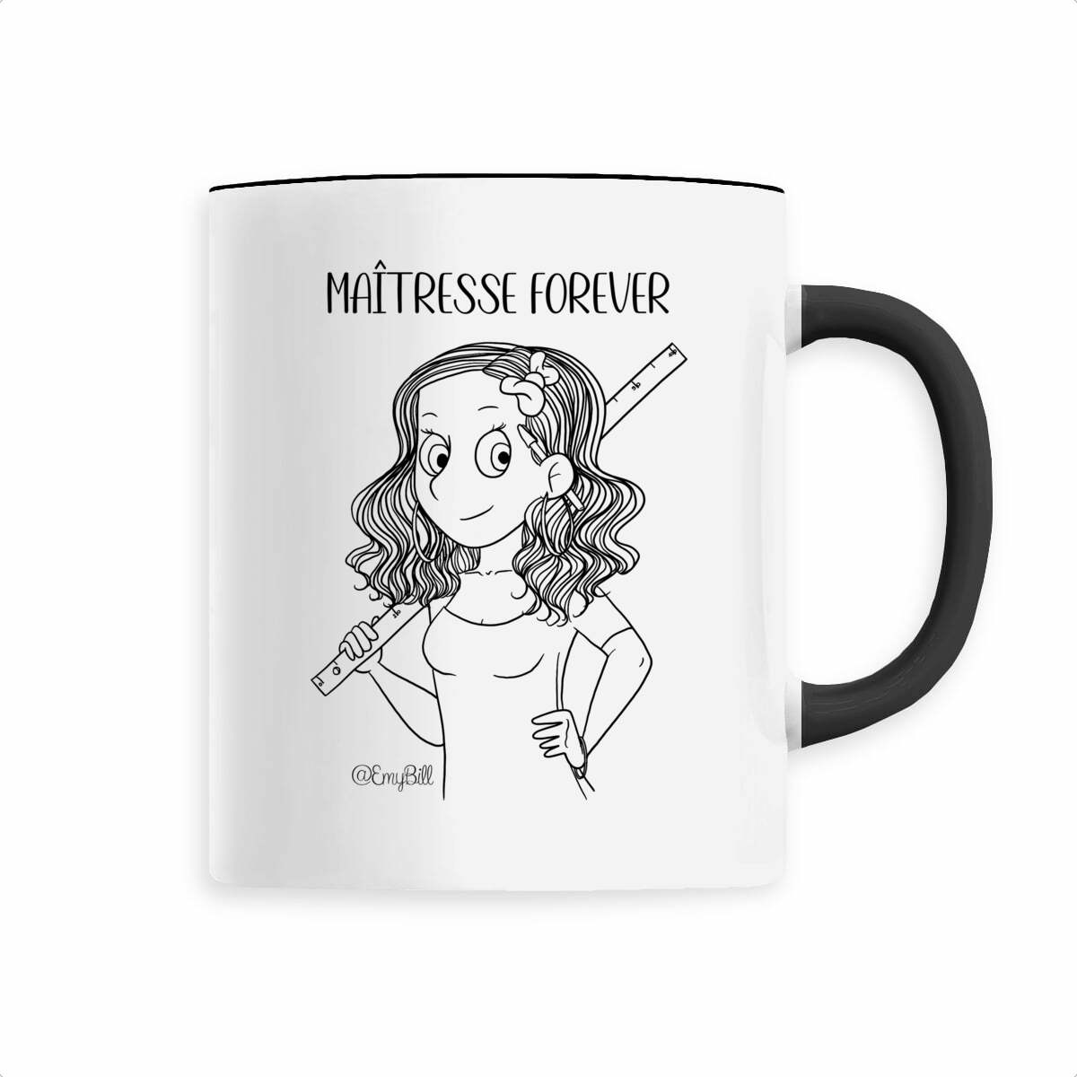 Mug Maîtresse forever noir – idée cadeau maîtresse fin d'année | Boutique Emy Bill