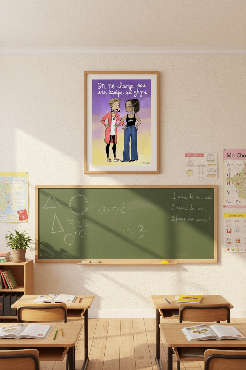 Poster "ASEM, on ne change pas une équipe qui gagne" – Le cadeau humoristique pour célébrer votre ASEM !