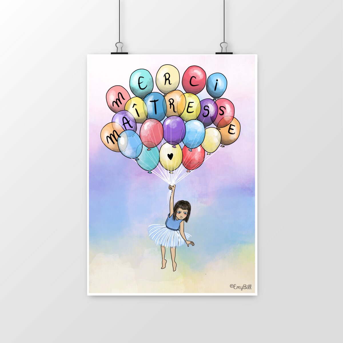 Affiche/Poster Merci Maîtresse (petite fille)