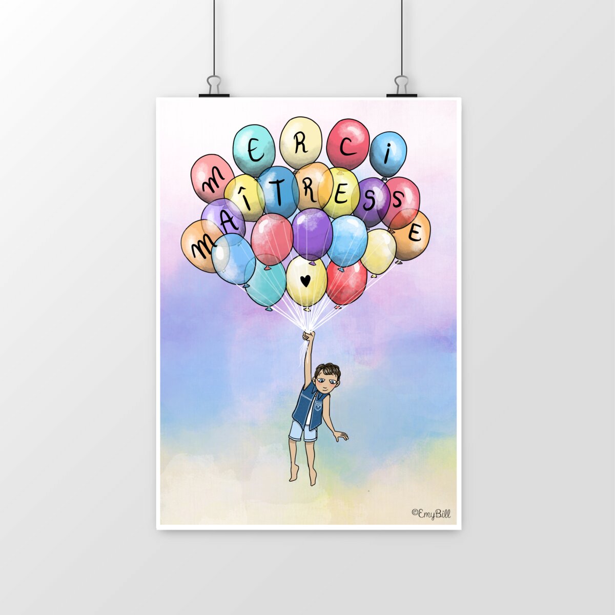 Affiche/Poster Merci Maîtresse (petit garçon)