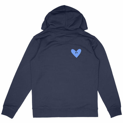 Sweat à capuche La prof a des yeux dans le dos coloris Marine dos – cadeau maîtresse original | Boutique Emy Bill