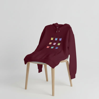 Sweat à Capuche Pot de Crayons façon Warhol coloris Bordeau – cadeau maîtresse original | Boutique Emy Bill