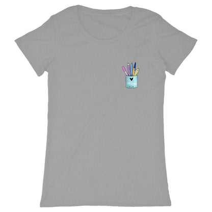 T-Shirt Pot de Crayons coloris Gris – cadeau maîtresse original | Boutique Emy Bill