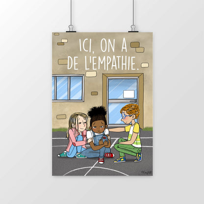 Poster Ici, on a de l'empathie – affiche cadeau enseignant | Boutique Emy Bill