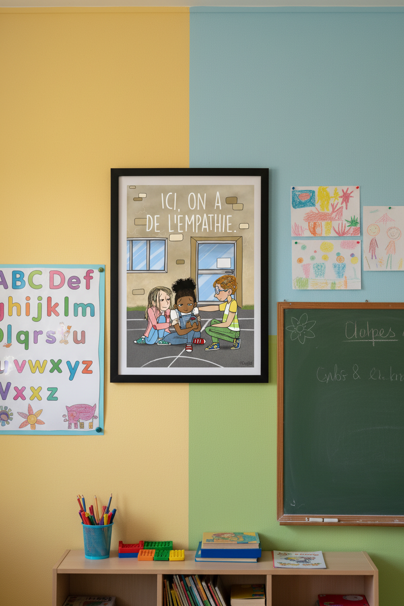 Poster "Ici, on a de l’empathie" – Un cadeau bienveillant pour célébrer les valeurs éducatives !