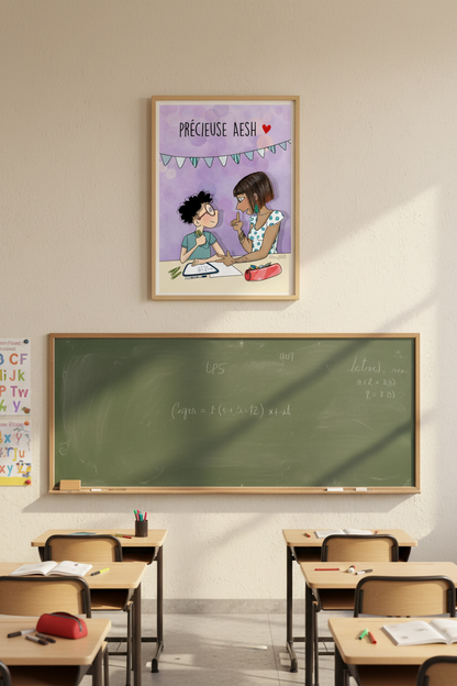 Poster "PRECIEUSE AESH” – Un cadeau touchant pour dire MERCI !
