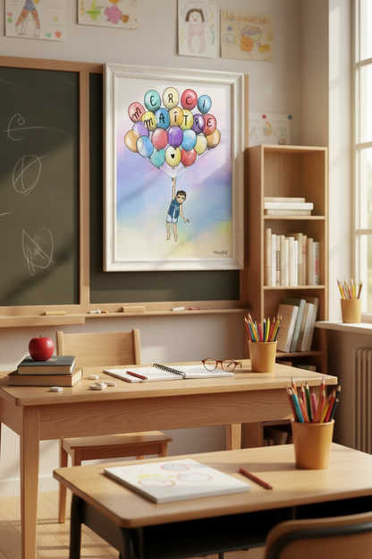 Poster "MERCI Maître" – Le cadeau touchant pour dire MERCI à votre enseignant ! (version garçon)