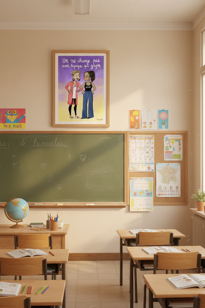 Poster "ATSEM, on ne change pas une équipe qui gagne" – Le cadeau humoristique pour célébrer votre ATSEM !